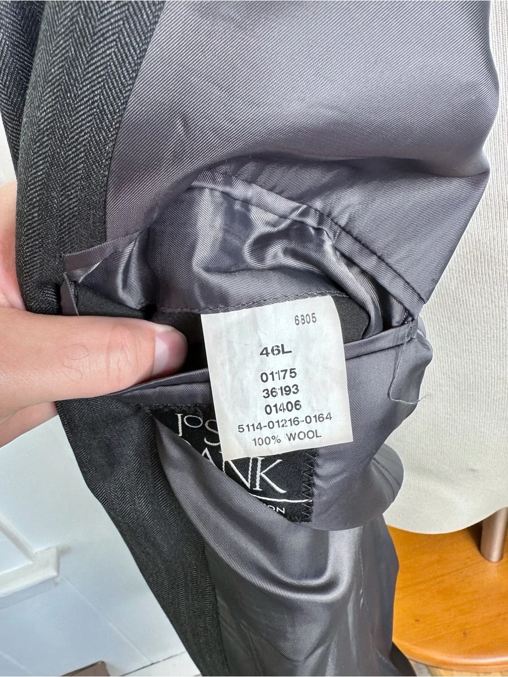 Jos A Bank Charcoal Gray Herringbone SUIT